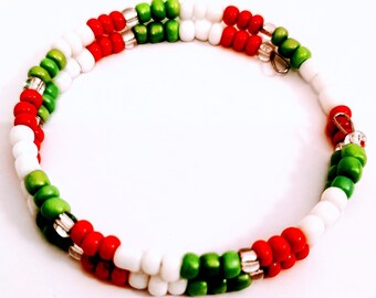Red Mixed Color Memory Wire bracelet | Cinco De Mayo