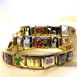 Personalized Gold Italian Charm Bracelet: Custom Italy Jewelry Gift