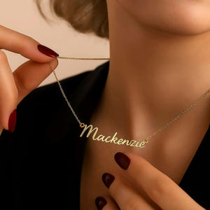14K Gold Name Necklace, Personalized Name Pendant Necklace, Custom Name Necklace, Minimalist Name Jewelry for Women, Gift for Christmas