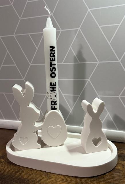 Kerzenhalter Tablet Ostern für Ostern Osterhasen Hase Hasen Dekoration Deko Raysin Arrangement