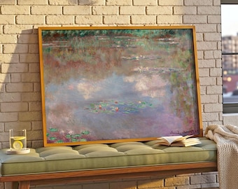 Water Lilies Print – Claude Monet Art Poster, Impressionist Landscape Painting, French Garden Wall Art, Fine Art Water Lily Print