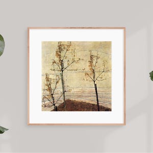 Bäume im Herbst I - Egon Schiele Print, Österreichische Moderne Kunst, Akt Zeichnung, Schiele Print, Landschaftsmalerei, Vintage Fine Art Poster