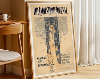 Ladies 'Home Journal Poster - Vintage 1895 Magazin Cover Print, Jugendstil Wandkunst, Antike Illustration Poster, Historisches Wohndekor