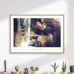 Welcome Footsteps - Sir Lawrence Alma-Tadema, Famous Art Prints, Vintage Prints, The Women of Amphissa, Neoclassical Painting