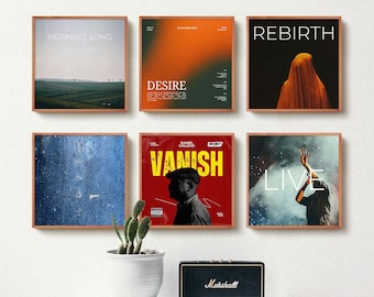 Impresión personalizada de portadas de álbumes - Arte mural musical personalizado, impresión de álbumes personalizada, póster de portadas de álbumes personalizadas, regalo para amantes de la música