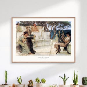 Sappho and Alcaeus - Sir Lawrence Alma-Tadema, Famous Art Prints, Vintage Prints, The Women of Amphissa, Neoclassical Painting