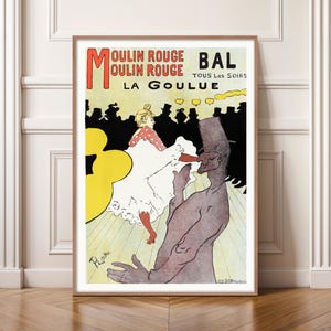 Moulin Rouge La Goulue Poster - Henri de Toulouse-Lautrec, Vintage Paris Poster, French Art Nouveau, Unique Wall Art, Vintage Illustration