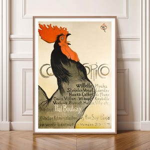 Le Coq Gaulois Poster, Théophile Alexandre Steinlen, Vintage Exhibition Poster, French Art Nouveau, Exhibition Wall Art