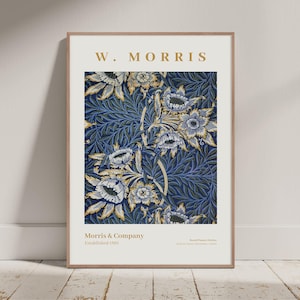 William Morris Print - Tulip & Willow Print, William Morris Poster, Vintage Textile Pattern, Botanical Wall Art, Tapestry Pattern Wall Art