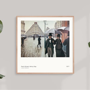 Paris Street, Rainy Day – Gustave Caillebotte Art Print – Vintage Impressionist Painting, French Reproduction, City Scene Wall Art