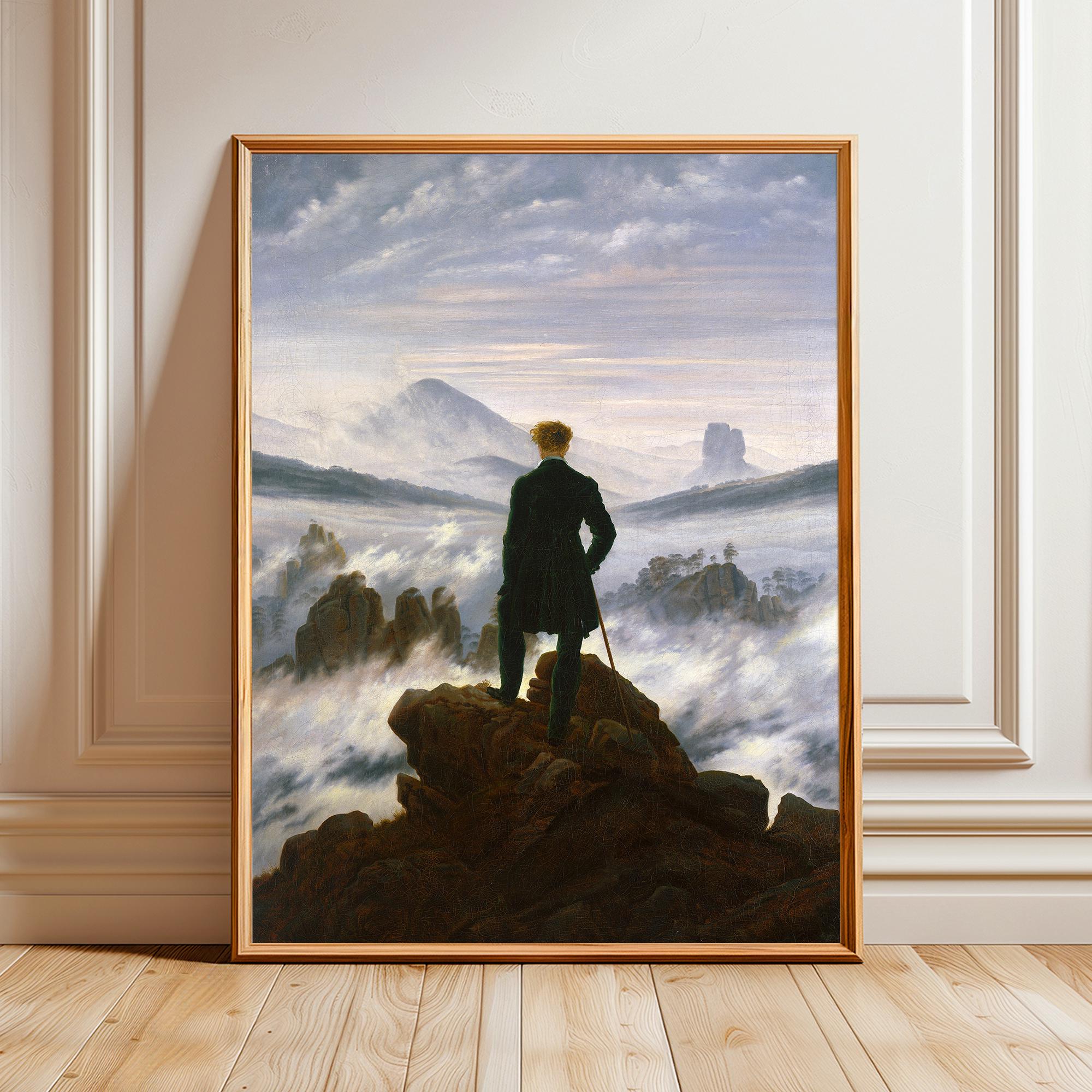 Friedrich Poster – Wanderer Above the Sea of Fog Print, Caspar