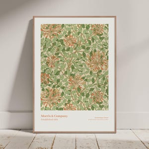 William Morris Print - Honeysuckle Print, William Morris Poster, Vintage Textile Pattern, Botanical Wall Art, Tapestry Pattern Wall Art