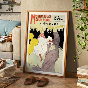 Moulin Rouge La Goulue Poster - Henri de Toulouse-Lautrec, Vintage Paris Poster, French Art Nouveau, Unique Wall Art, Vintage Illustration