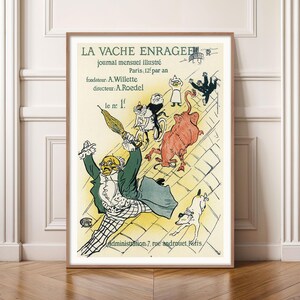 La Vache Enragée Poster, Lautrec Print, Belle Époque Print, Vintage Paris Poster, French Art Nouveau, French Illustration, Exhibition Art