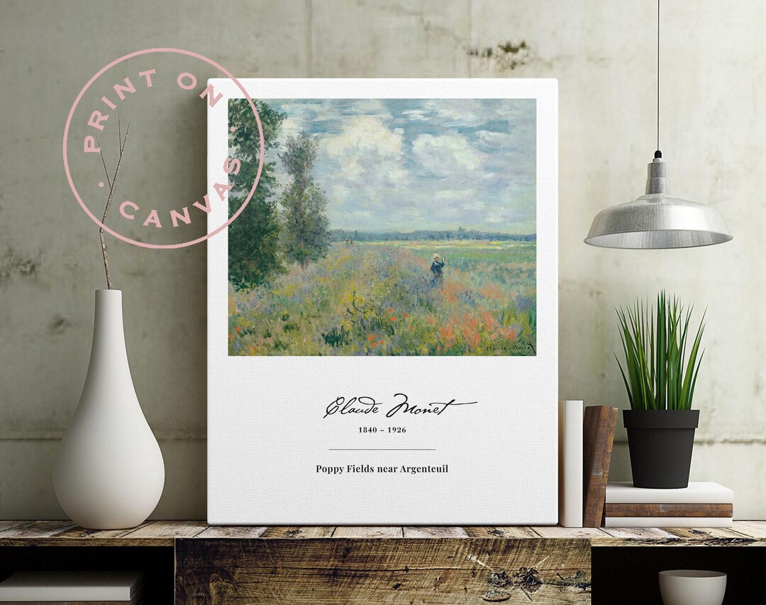 Claude Monet: Poppy Fields Near Argenteuil - Print on Canvas, Fine Art ...