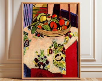Natura morta con arance – Stampa di Henri Matisse, Poster artistico di natura morta fauvista, Moderna pittura francese, Decorazione murale colorata