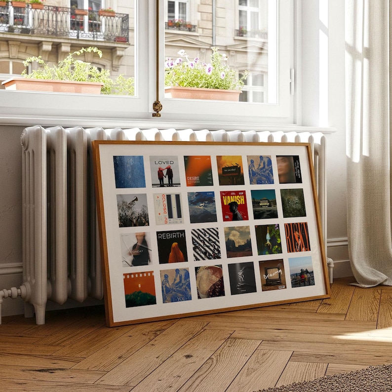 Custom Album Cover Collage Print - 24 Album Cover Grid Layout, Custom ...