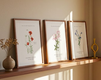 Carl Jung Quote Print – Set of 3 Prints, Inspirational Quote Print, Vintage Home Decor, Personal Growth Quote, Carl Jung Print