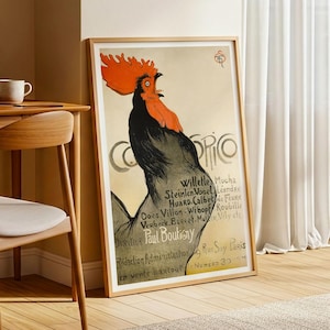 Le Coq Gaulois Poster - Théophile Alexandre Steinlen, Vintage Exhibition Poster, French Art Nouveau, Exhibition Wall Art