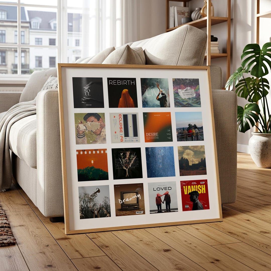 Custom Album Art Collage - Personalized Music Wall Art, Custom Album