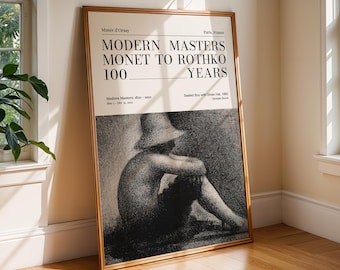 Georges Seurat Exhibition Poster – Seated Boy with Straw Hat Print, Modern Masters Art Poster, Musée d’Orsay Paris Poster