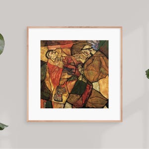 Agony - Egon Schiele Print, Austrian Modern Art, Schiele Print, Famous Painting Print, Landscape Painting, Vintage Fine Art Poster