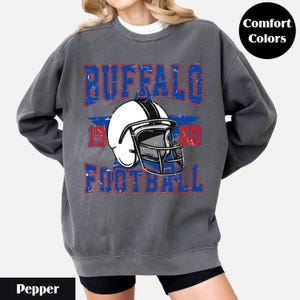 Vintage Buffalo Football Shirt/Sweatshirt |Comfort Colors Adult/Youth T-Shirt/Crewneck |Game Day Fall Outfit |Retro Unisex Football Tee