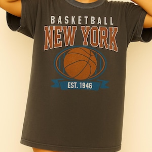 Vintage New York Basketball Comfort Colors Shirt/Sweatshirt | Adult/Youth T-Shirt/Crewneck |Game Day Fall Outfit|Retro Unisex Basketball