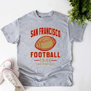 San Francisco Football T-Shirt, Retro Sports Sweater, Comfort Colors Game Day Tee