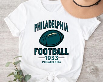 Camiseta de futebol americano da Filadélfia, suéter esportivo retrô, camiseta para o dia do jogo em cores confortáveis