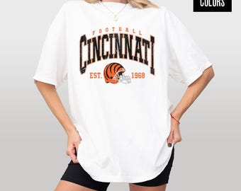 Vintage Cincinnati Football Comfort Colors Shirt: Retro Game Day Outfit