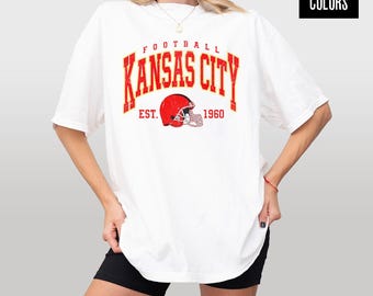 Vintage Kansas City fotbollströja: Komfortfärger Retro Match Day-tröja