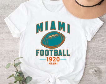 Miami Football T-Shirt, Retro Sports Sweater, Comfort Colors Game Day Tee