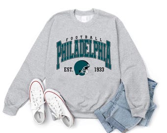 Camisa de futebol americano da Filadélfia: camiseta unissex Philadelphia Crewneck, cores confortáveis para o dia do jogo