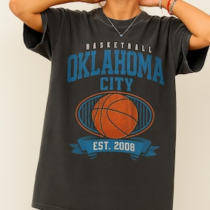 Vintage Oklahoma City Basketball Shirt/Sweatshirt |Comfort Colors Adult/Youth T-Shirt/Crewneck |Game Day Fall Outfit|Retro Unisex Basketball