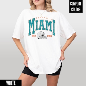 Comfort Colors Vintage Miami Football Shirt/Sweatshirt |Adult/Youth T-Shirt/Crewneck |Game Day Fall Outfit |Retro Unisex Football Tee