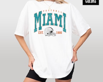 Vintage Miami Football Comfort Colors Shirt: Retro Game Day Tee
