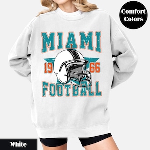 Comfort Colors Vintage Miami Football Shirt/Sweatshirt |Adult/Youth T-Shirt/Crewneck |Game Day Fall Outfit |Retro Unisex Football Tee