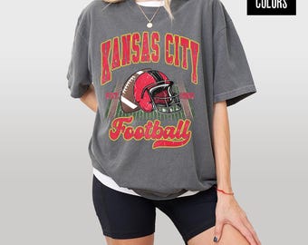 T-shirt med vintage-motiv från Kansas City Football i komfortfärger