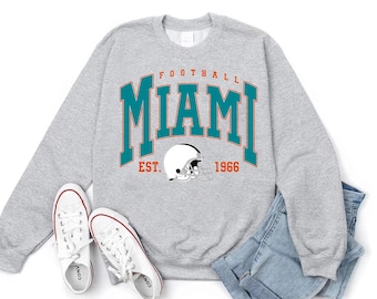 Miami Football Shirt: Unisex Miami Crewneck, Comfort Colors Game Day Tee