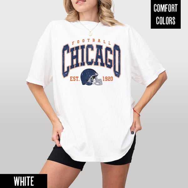 Vintage Chicago voetbalshirt: Comfort Colors Retro Game Day T-shirt