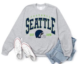 Sudadera de fútbol de Seattle, camiseta retro con colores cómodos para el día del partido