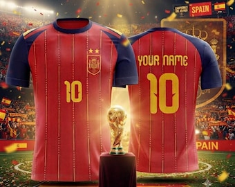 Spain 2-Time World Champions Jersey | Second Star Celebration | La Roja Football Fan Shirt 2026