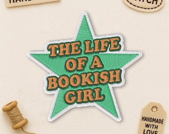 Life Of A Book Girl Patch, Kindle Bookish, Fantasy Romance Booktok Book Lover Embroidered Applique for Clothes Hats Backpacks