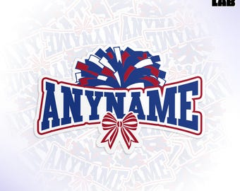 Custom Cheerleader Name Sticker, Personalized Sports Cheer Mom School Spirit Die Cut Vinyl Water Bottle Sticker Team Gifts Coach