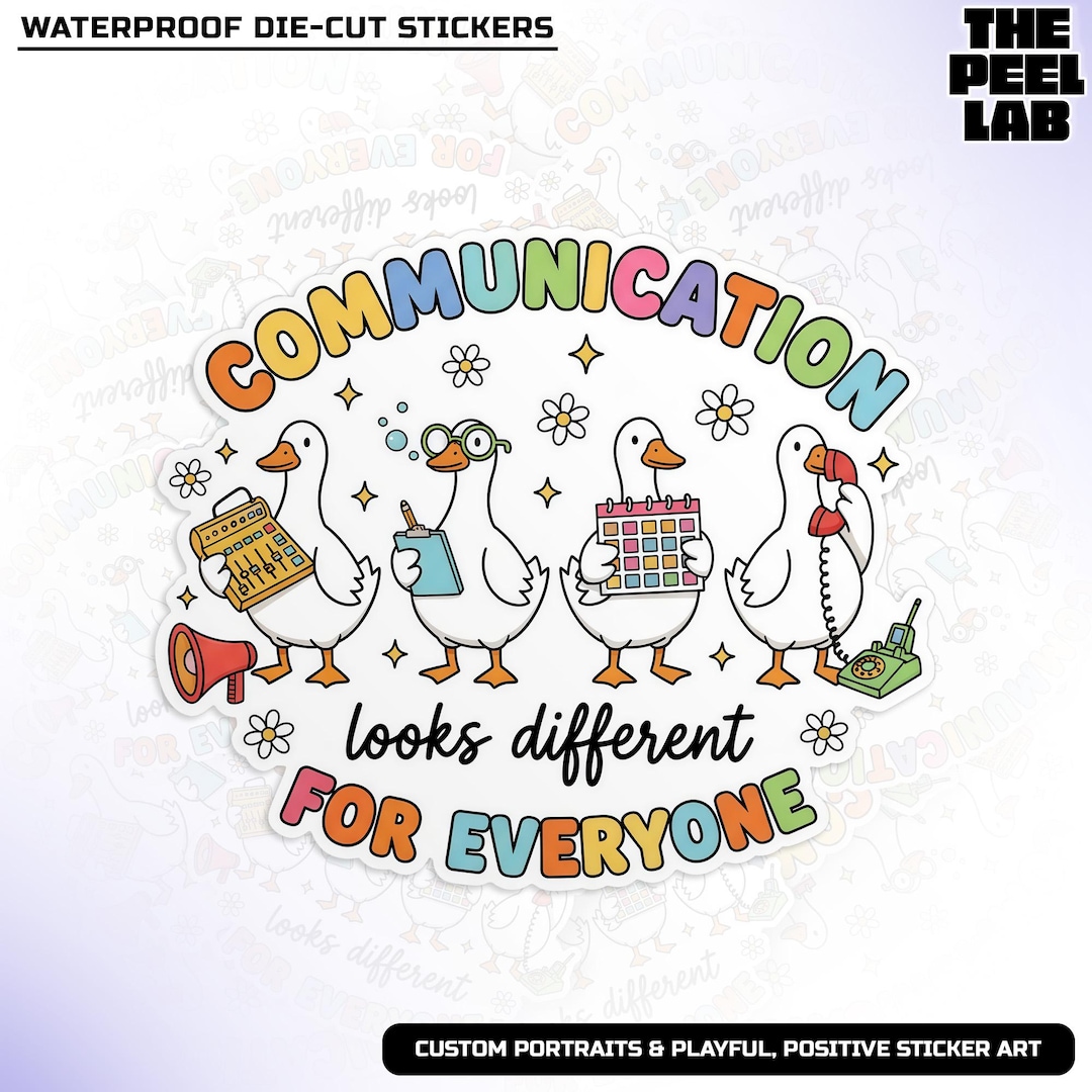 Communication Related Sticker Communication Looks Different Sticker, Cute Duck Sticker, Autism ...