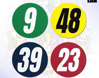 Custom Circular Racing Sticker, Personalized Circle Racing Number Decal Vintage Stickers Motorcycle Car Vinyl Water Bottle Gifts Son Dad Him