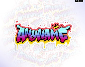 Custom Graffiti Name Sticker, Personalized Cool Graffiti Street Art Name Decal Graphics Vinyl Sticker With Name & Number Decal Gifts