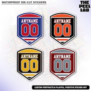 Custom Ice Hockey Sticker, Personalized Hockey Mom Name Number Team Spirit Vinyl Water Bottle Stickers Hockey Team Gifts for Him