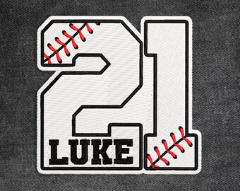 Custom Baseball Number Patch Personalized Softball Name Embroidery Patches Embroidered Patches Applique for Clothes Hat Backpack
